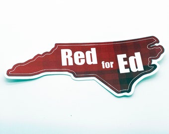 North Carolina Red for Ed - NC Teachers - Teacher Laptop Sticker