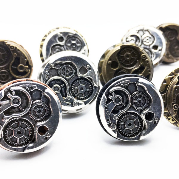 Steampunk Watch Movement Cabinet Knobs - Many Color Options - Price Per Knob