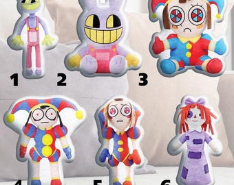 The Amazing Digital Circus Plush Pillow, Custom Pomni Jax Ragatha Throw Pillow, Digital Circus Fan Room Decor, Cute Cartoon Character Gift