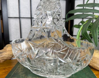 Vintage Cut Crystal Basket