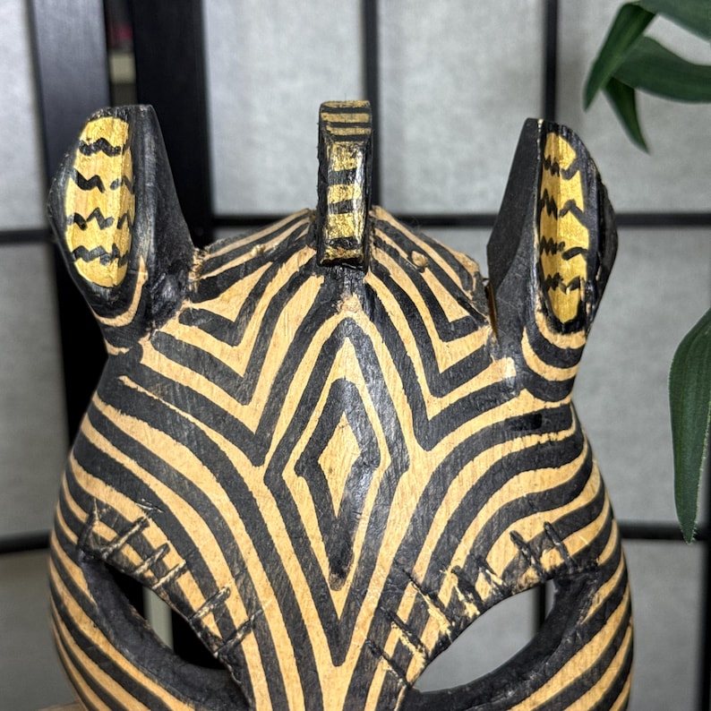 Zebra Color Mask Vintage Zebra Mask Handcrafted in Kenya African Decor - Etsy