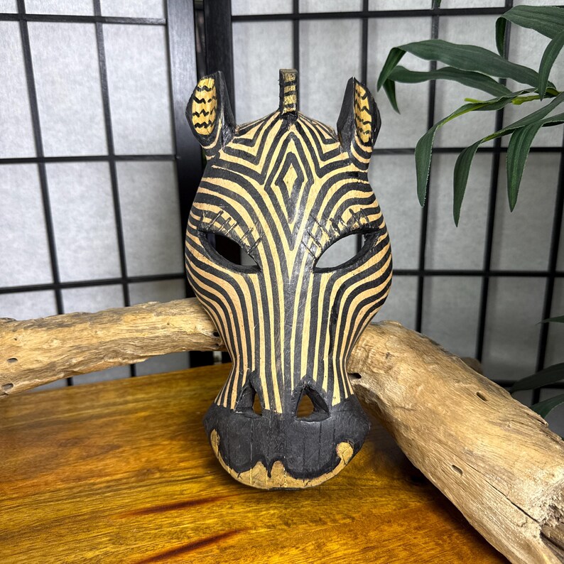 Zebra Color Mask Vintage Zebra Mask Handcrafted in Kenya African Decor - Etsy