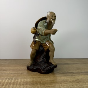 Vintage Shiwan Chinese Mudman Figurine Fisherman Mud Man Figure