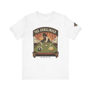 Cowboy Pool T-Shirt: Western Billiards Graphic - Vintage Style Tee