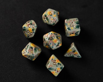 El set del druida: juego de dados pintados a mano para DnD, D&D, Dungeons and Dragons, juegos de rol y juegos de mesa.
