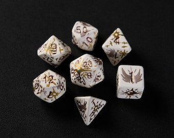 El set del clérigo: juego de dados pintados a mano para DnD, D&D, Dungeons and Dragons, juegos de rol y juegos de mesa.
