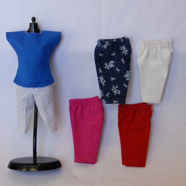 11.5" Fashion Doll Clothes / 1/6 Scale Doll Shorts / Knee Length Shorts / Capri, Pedal Pushers, Clam Diggers / Velco / Elastic Waist
