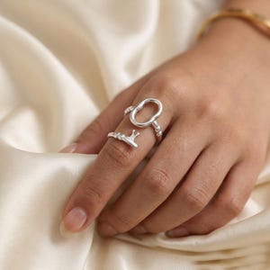 Chaveiro antigo prateado com fecho ajustável em formato de chave, chaveiro feminino empilhável, chaveiro aberto estilo rock, presente de Natal