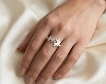 Sterling Silver Puzzle Piece Ring: Hawaiian Jewelry