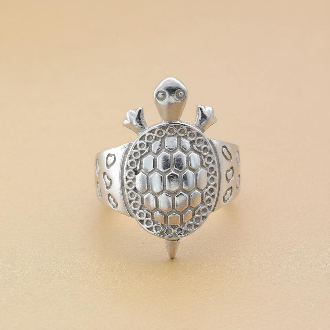 Silver Turtle Ring, Sea Life Animal Statement Jewelry, Honu Tortoise ...