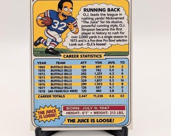 O.J. Simpson Simpsons Style NFL Custom Trading Card Holo SSP - Etsy
