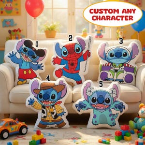 Stitch Cosplay Cushion, Custom Cartoon Pillow, Stitch Character Throw Pillow, Cute Plush Home Decor, Disneylandland Inspired Gift Idea zdjęcie 1