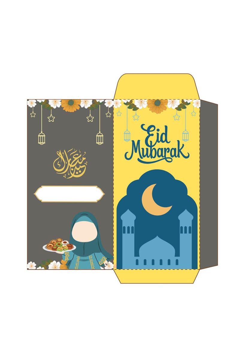 Eidi Design Printable Eid Eidi Envelopes | Minimal Gold Pink Design (instant ...