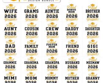 Proud Graduate 2026 SVG, Proud Mom of a Class of 2026 SVG, Proud Graduate Family 2026 Svg, Class of 2026 Svg, Graduation SVG Bundle
