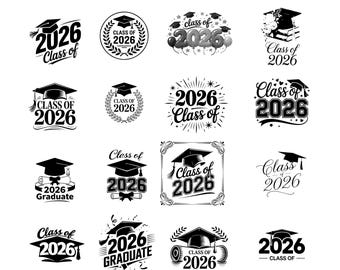 Paquete de archivos SVG para la promoción de 2026, SVG de la promoción de 2026, archivos SVG de corte para la promoción de 2026, archivos de corte para la promoción de 2026, SVG de graduación de 2026