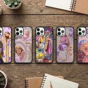 Trasselinspirerat telefonskal Rapunzel Sun för iPhone 17 16 15 Samsung S25 Flytande lyktor Pascal Kameleont Lila Guld Sagoprinsessa