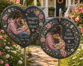 Personalized French Bulldog Memorial Garden Stone, Custom Dog Mom Remembrance Plaque, Loss of Pet Sympathy Gift, Full Color Slate Stake