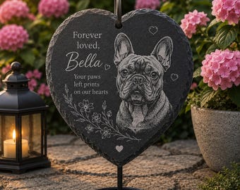 Pet Memorial Stone for Garden, Custom Labrador Dog Grave Marker, Loss of Pet Sympathy Gift, Heart Remembrance Plaque