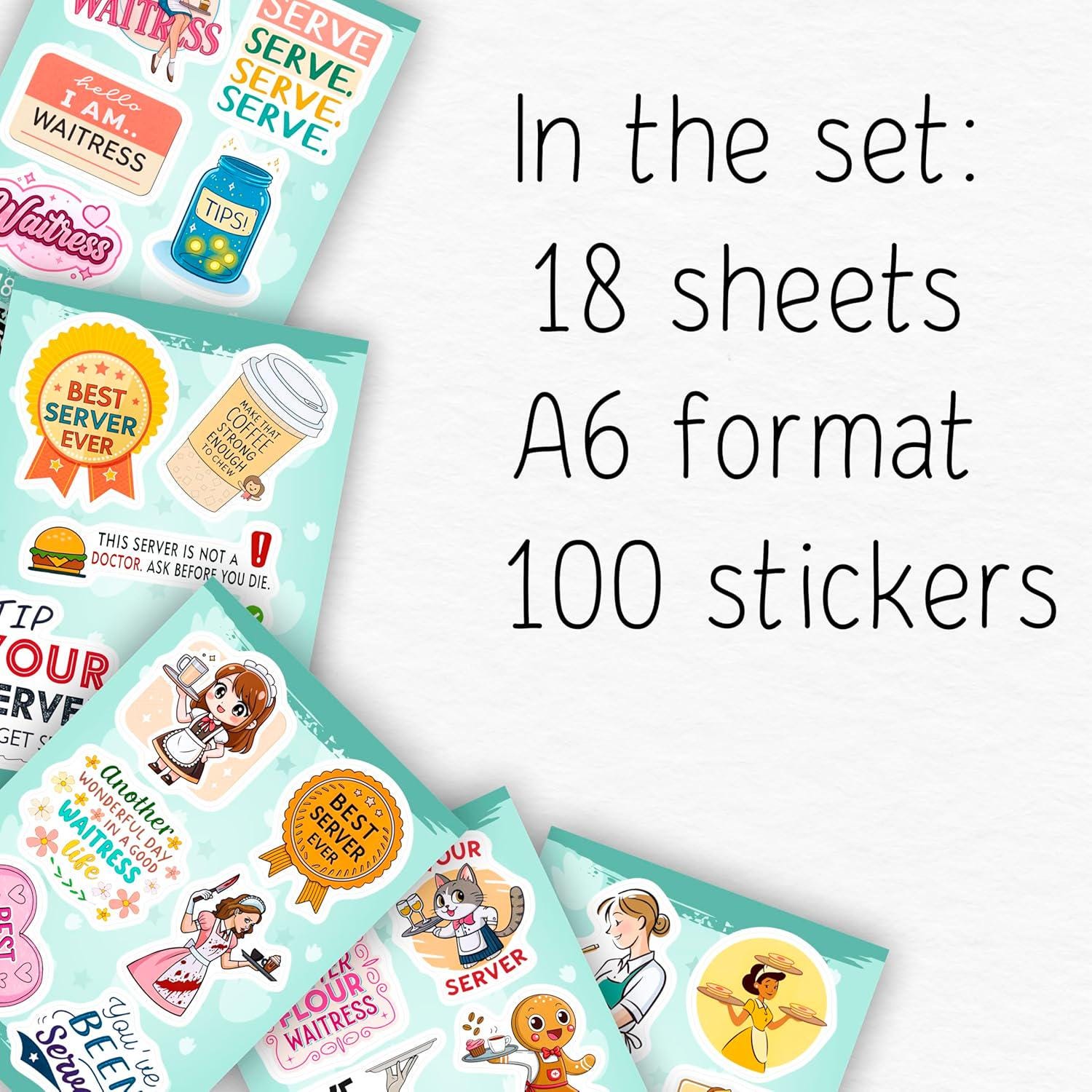 100pcs Server Stickers Funny -waterproof Vinyl Stickers for Water ...