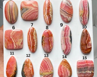 Natural Rhodochrosite Cabochon | Pink Gemstone Cab | Oval Loose Stone | Jewelry Making Supply | Wire Wrap Pendant Stone