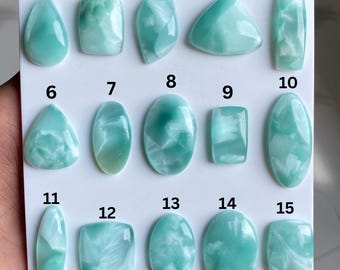 Cabochão de Hemimorfita Natural, Pedra de Hemimorfita Azul, Gema Solta para Confecção de Joias, Cabochão de Cristal de Cura para Enrolamento de Arame
