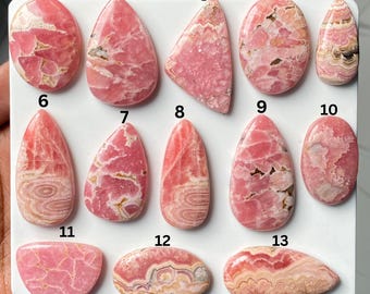 Natural Rhodochrosite Cabochon | Pink Gemstone Cab | Oval Loose Stone | Jewelry Making Supply | Wire Wrap Pendant Stone
