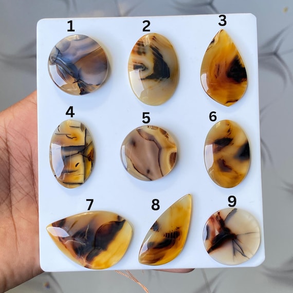 Natural Montana Agate Cabochon, Scenic Agate Gemstone, Loose Agate Cabochon, Jewelry Making Stone, Montana Agate for Ring Pendant