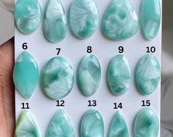 Natural Hemimorphite Cabochon Loose Gemstone Blue Hemimorphite Stone for Jewelry Making Wire Wrapping Pendant Ring Supply