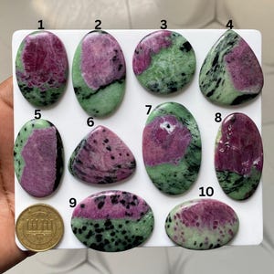 Ruby Zoisite Big Cabochon • Natural Ruby Zoisite Gemstone • Green Pink Stone Jewelry Making Supply Healing Crystal Loose Gemstone For Crafts