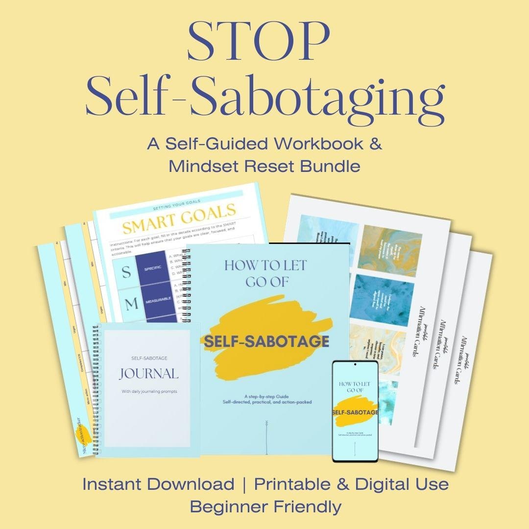 Self Sabotage Workbook Bundle | Guided Journal, Affirmations (PDF ...