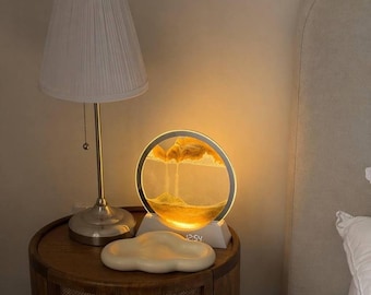 Unique Table Lamp Kinetic Art - Cozy Living Room Decor, Reading Light For Gifts For New Home