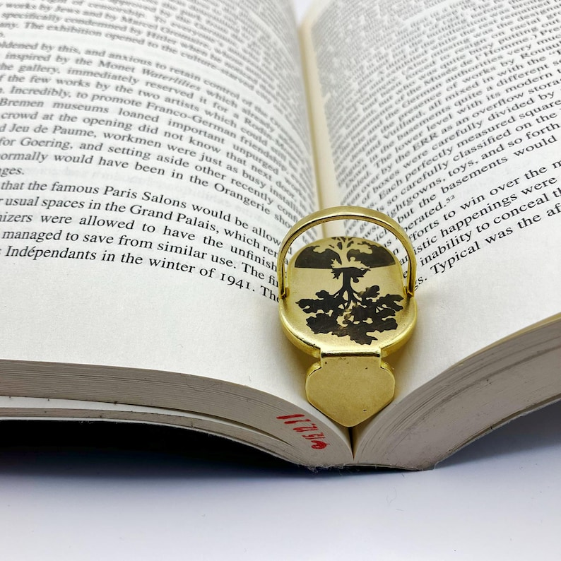 The Bookwedge: 2in1 Bookmark & Book Spreader (brass Fingerpad) - Etsy