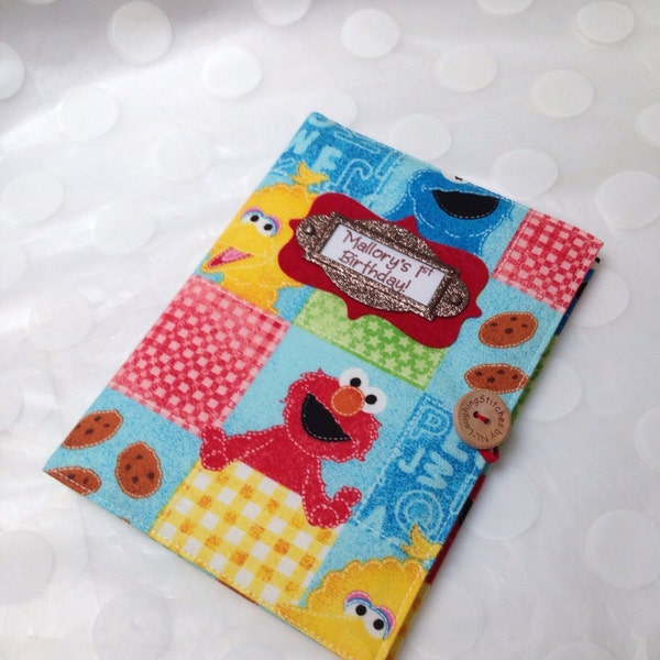 Photo Album Personalized Brag Book - Sesame Street Fabric-Holds 48 Pictures