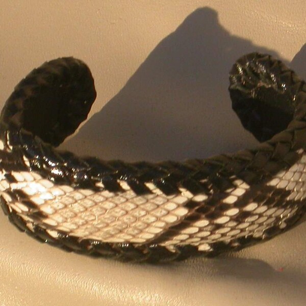 Snakeskin Leather Bracelet, leather anniversary