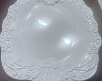 Piatto da portata CERIART da 38 cm in porcellana bianca, prodotto in Portogallo.