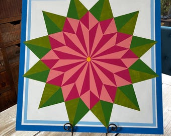 Bright Loves Blossom '26, Springtime Barn Quilt 2x2 on ACM, FREE SHIPPING