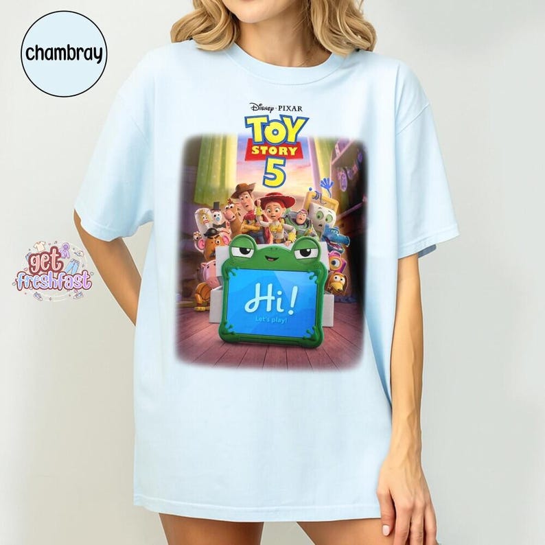 Disney Pixar Toy Story 5 Shirt, Lilypad Toy Story Comfort Colors Shirt, Woody Buzz Lightyear Lilypad Shirt, Disney Movie Characters Tee Bild 2