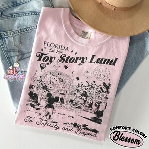Comfort Colors Toy Story Land Vintage Shirt, Disney Pixar Toy Story 5 Tee, Woody Buzz Toy Story Party, Disneyland 2026 Shirt, Disney Family image 3