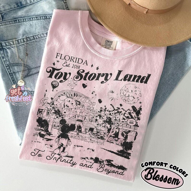 Comfort Colors Toy Story Land Vintage Shirt, Disney Pixar Toy Story 5 Tee, Woody Buzz Toy Story Party, Disneyland 2026 Shirt, Disney Family image 3