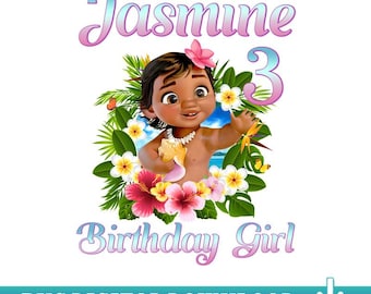 Custom Moana Birthday PNG, Personalize Family Matching Moana Birthday, Moana Theme Birthday Tee, Digital Download