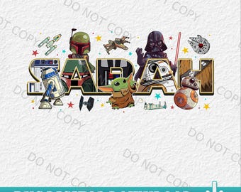 PNGs personalizados de aniversário de Star Wars, PNGs personalizados com nomes de família de Star Wars, PNGs de aniversário em família, PNGs combinando para pai e mãe, PNGs de Star Wars para download digital.