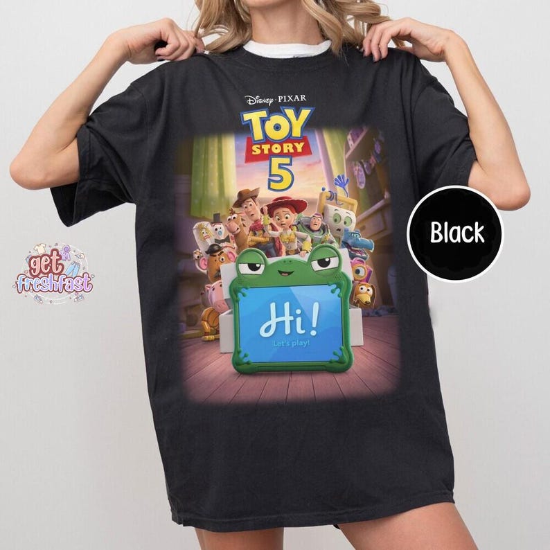 Disney Pixar Toy Story 5 Shirt, Lilypad Toy Story Comfort Colors Shirt, Woody Buzz Lightyear Lilypad Shirt, Disney Movie Characters Tee Bild 3