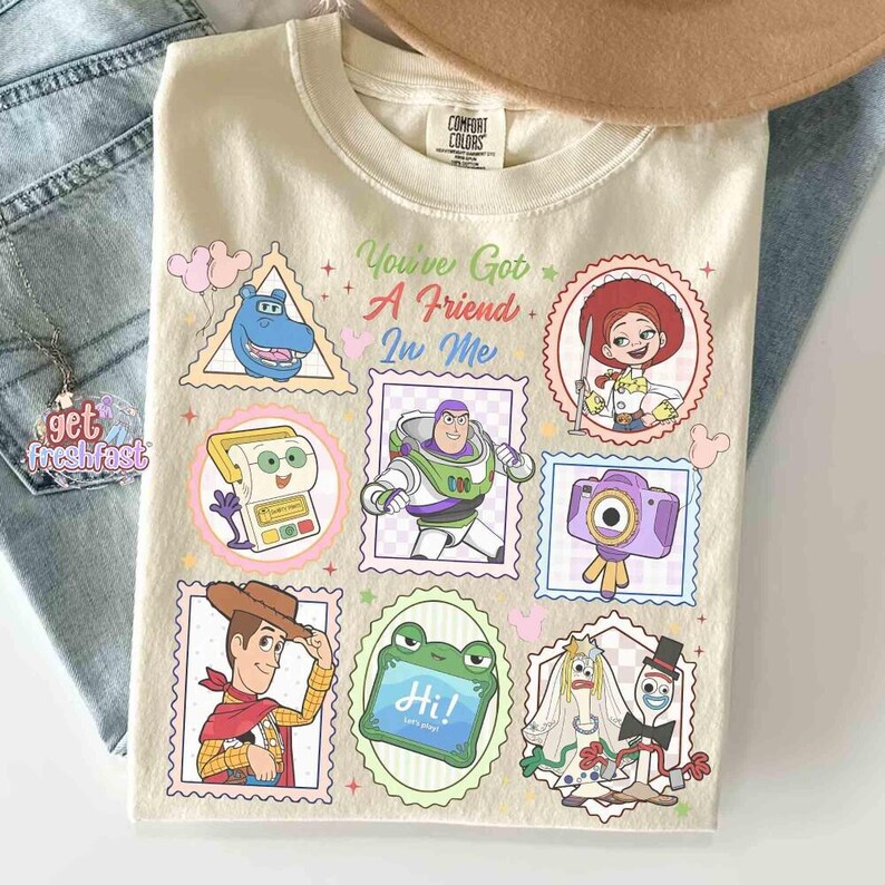 Comfort Colors Disney Pixar Toy Story 5 Shirt, You've Got A Friend In Me Tee, Woody Etch Lenny Mr Spell Lilypad, Family Vacation 2026 Trip image 2