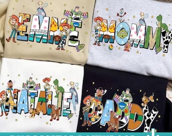 Benutzerdefinierte Toy Story Familie Passendes Design PNG, Disneyland Mama Papa T-Shirt, personalisiertes Geschenk Disneyland Geburtstag PNG Download