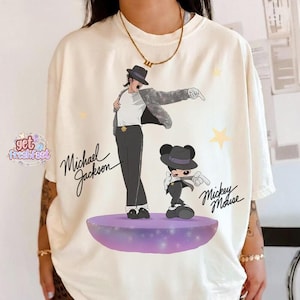 Funny Disneyland Mickey Mouse Shirt, Vintage Disneyland Music Tee, King of Pop Graphic Shirt, Retro Cartoon Dance Shirt image 1