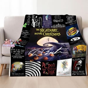 The Nightmare Before Christmas Fleece Blanket, Jack Skellington And Sally Blanket, Halloween Movie Fleece Throw Blanket For Bed Couch Sofa image 2