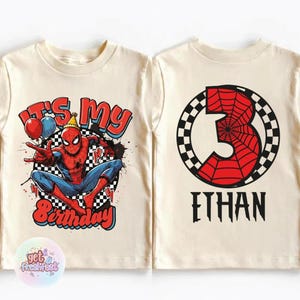 Marvel All Characters Birthday Party Gift, Spidey Hulk Doctor Strange Iron Man Shirt, Disneyland Superhero Birthday Toddler Youth Tee image 1