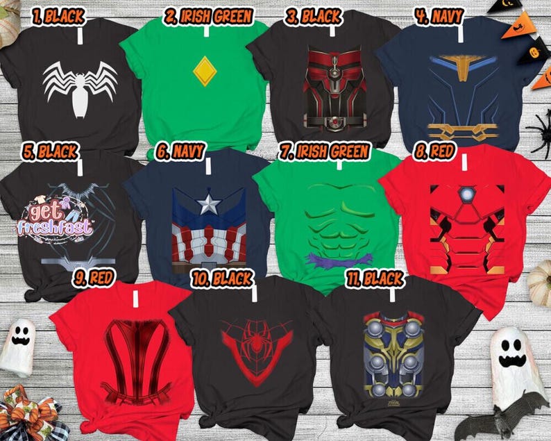 Marvel Avengers Endgame Costume Halloween Shirt, Spiderman Ironman Captain America Shirt, Superheroes Cosplay Party 2026 Tee afbeelding 2