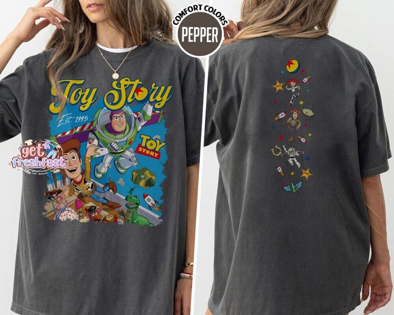 Disneyland Pixar Toy Story 5 Shirt, Woody Buzz Lightyear Lilypad Shirt, Comfort Colors Lilypad Toy Story Shirt, Wdw Movie Characters Tee image 1