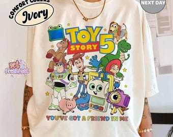 Toy Story 5 Characters Graphic T-Shirt, You've Got a Friend In Me Tee, Woody Buzz Jessie, Family Matching Trip Shirt